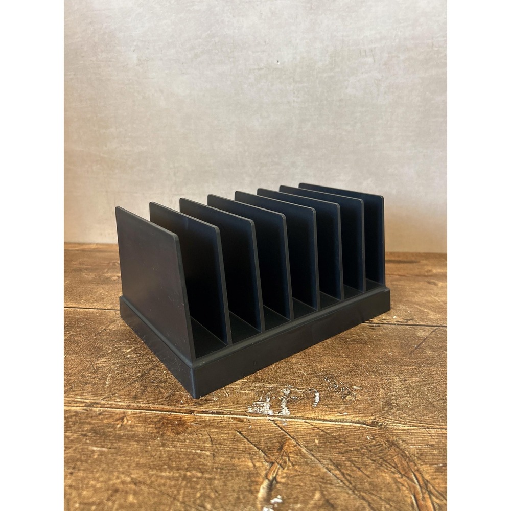 Vintage Korr Mid Century Desk Organizer - Black Letter Tray - Retro Paper Holder - Picture 8 of 13